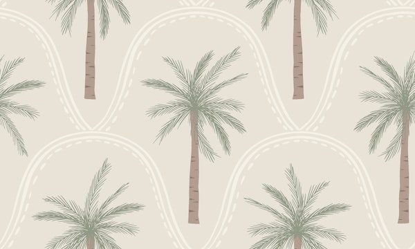 Tropical Palm trees in modern beige neutrals
