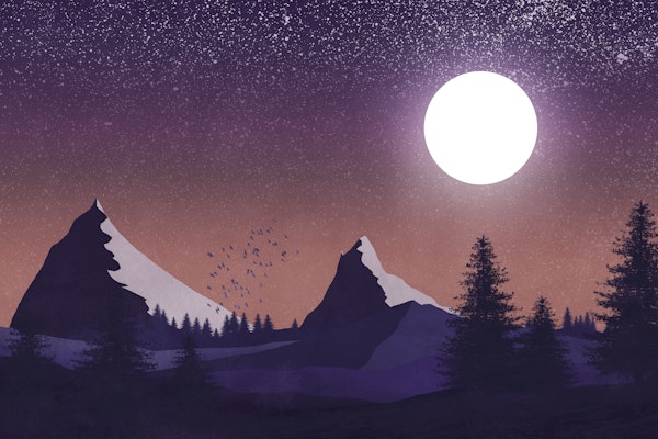 Midnight Summer Mountains