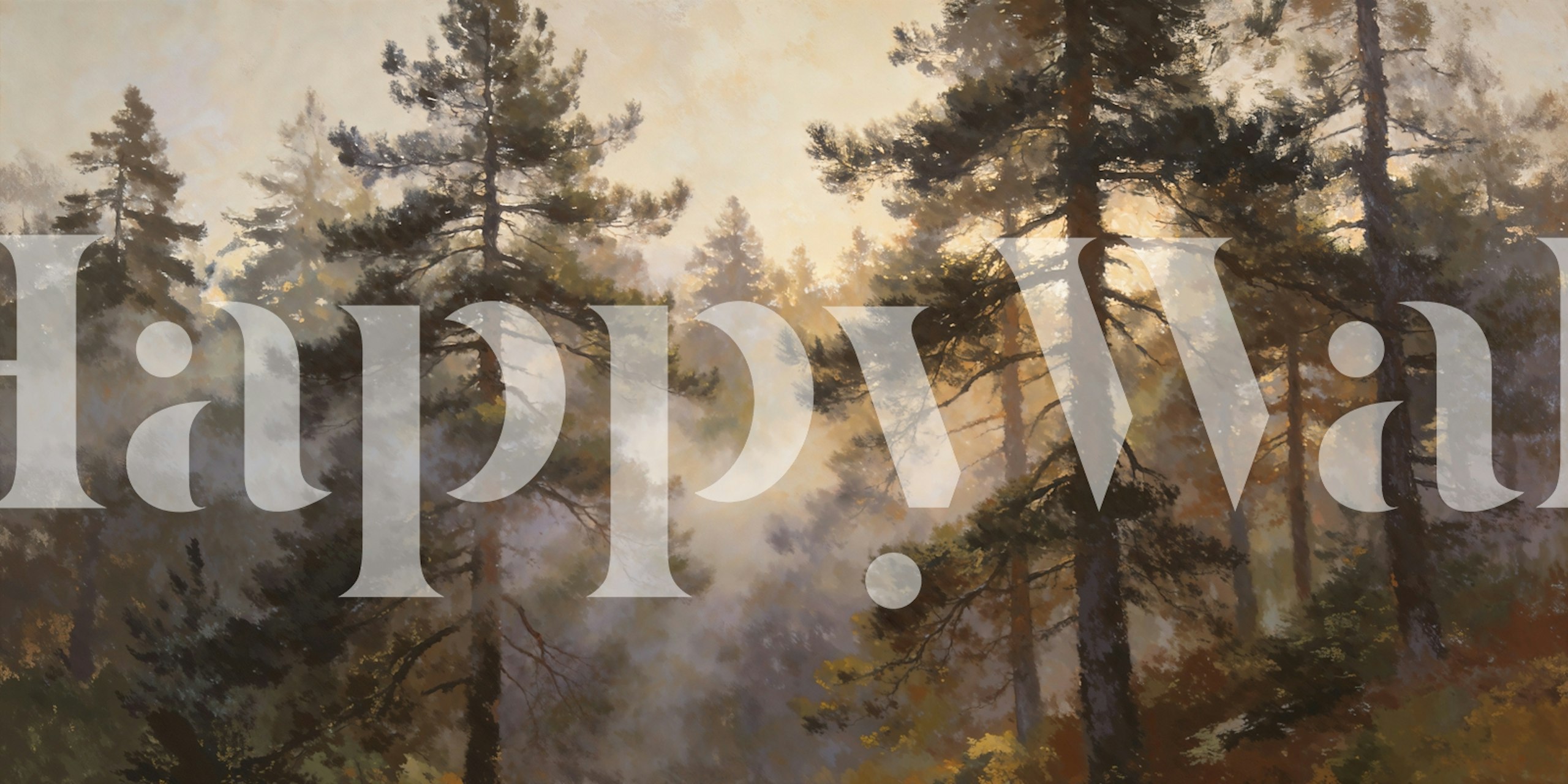 Carta da parati Peaceful Pine Forest in una stanza