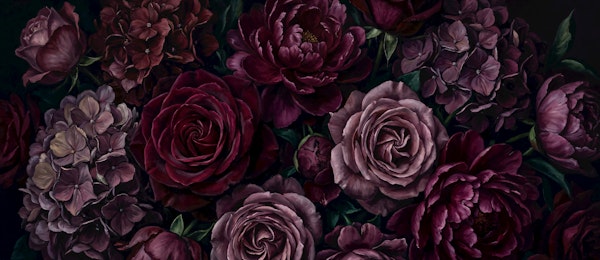 Moody Burgundy Rose Garden
