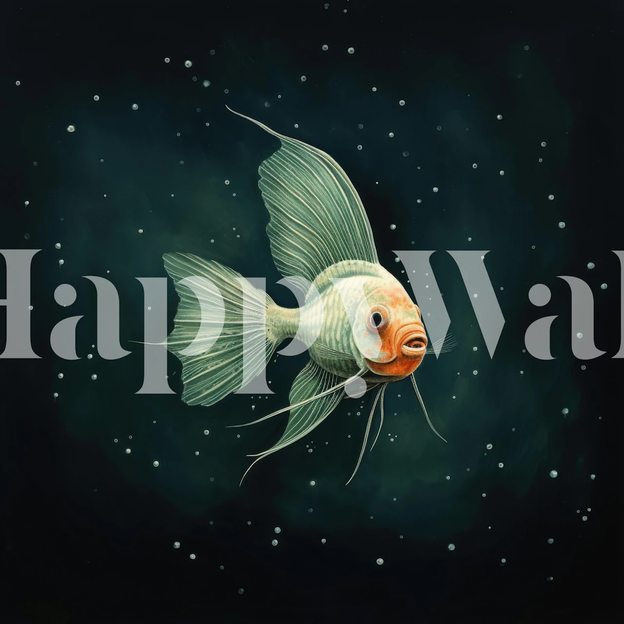 Minimal angelfish wallpaper in a room