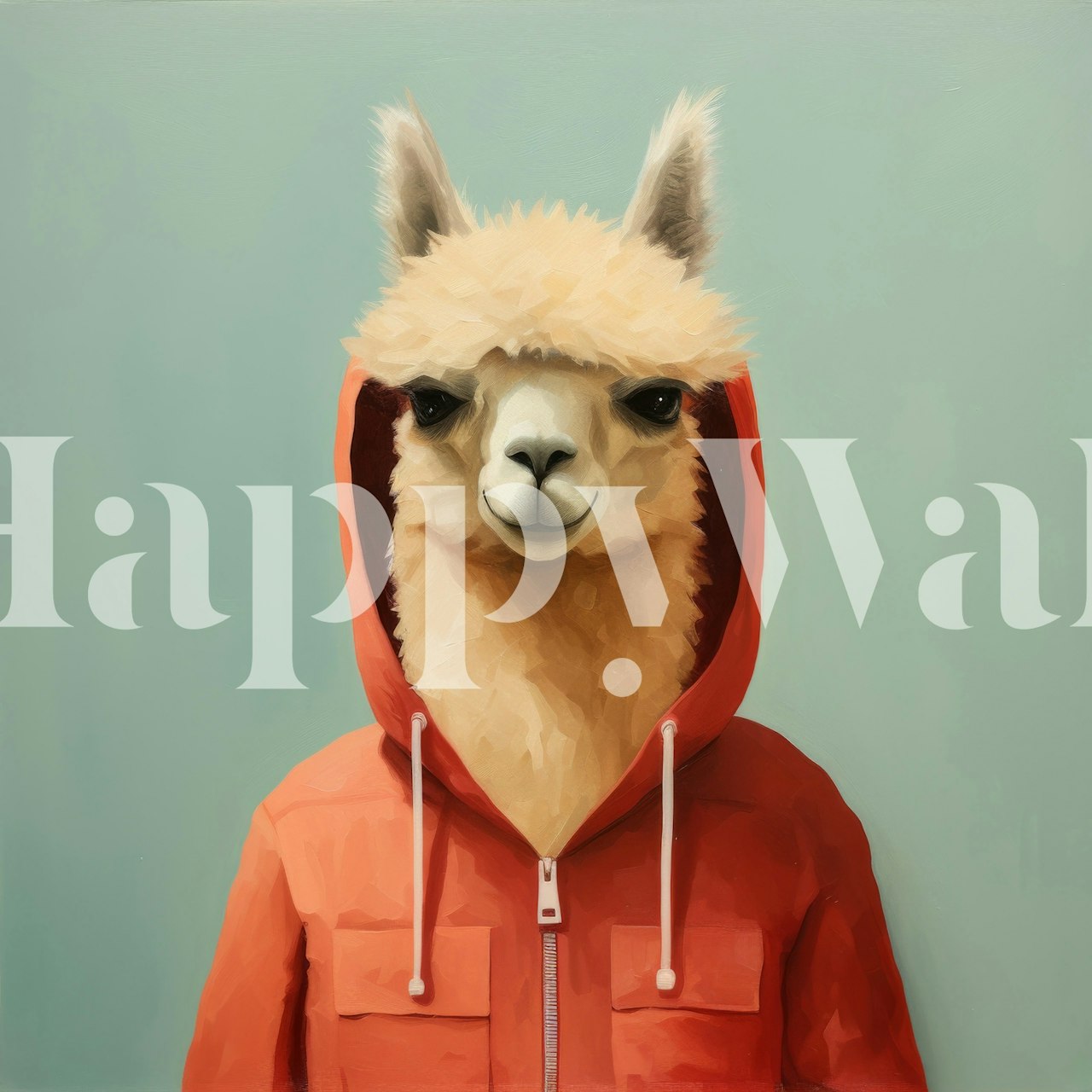Minimal Alpaca Hoodie wallpaper in a room