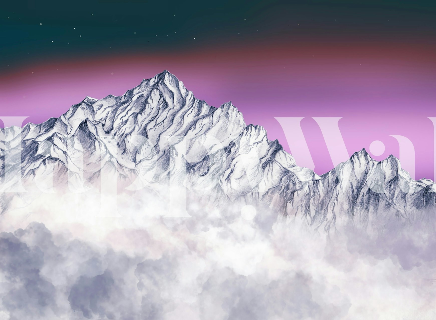 Mountains range in the clouds tapeta