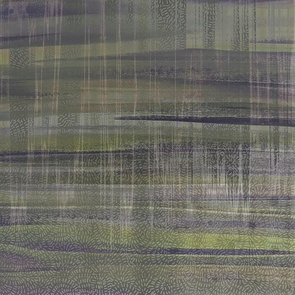 Moss and Charcoal Brush Stripes