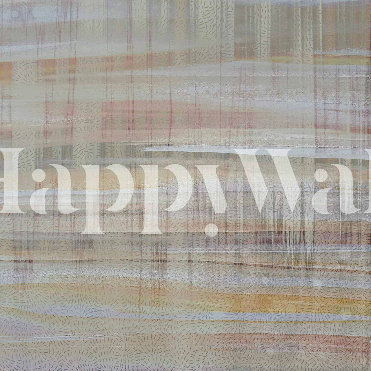 Weathered Linen Stripes Neutral wallpaper in a room