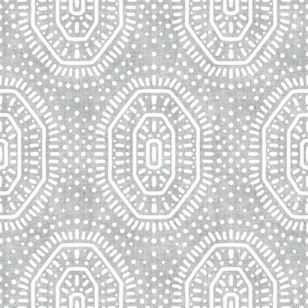 Boho Octagons Crochet Grunge Grey Clouds