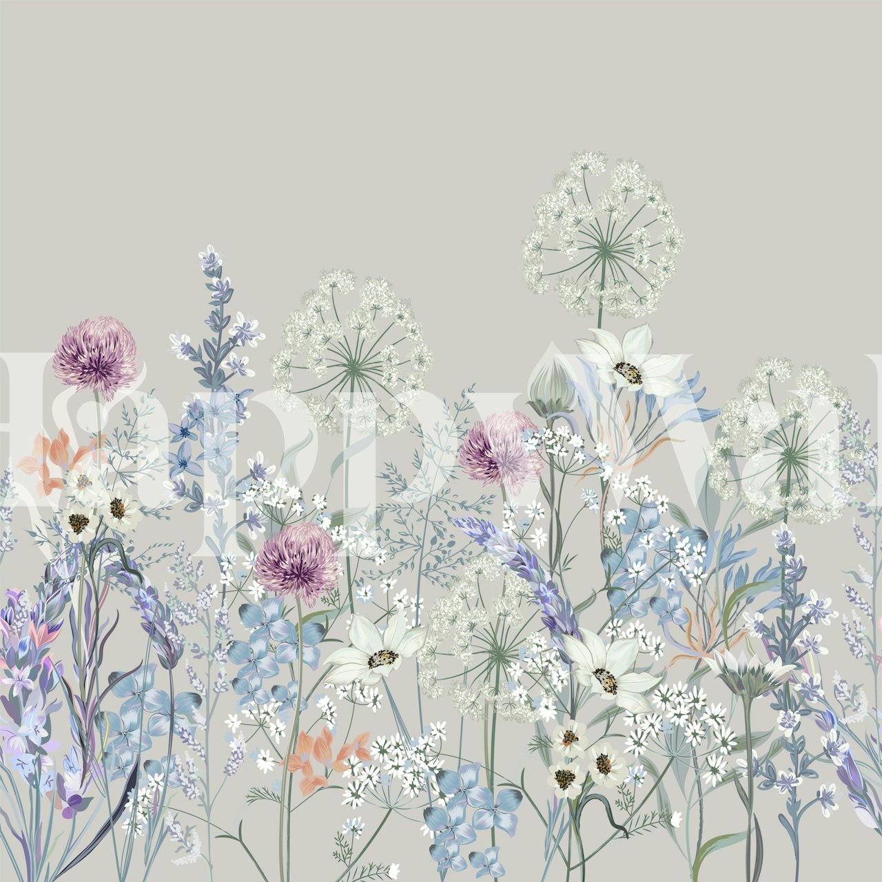 Charming floral design wallpaper in a room