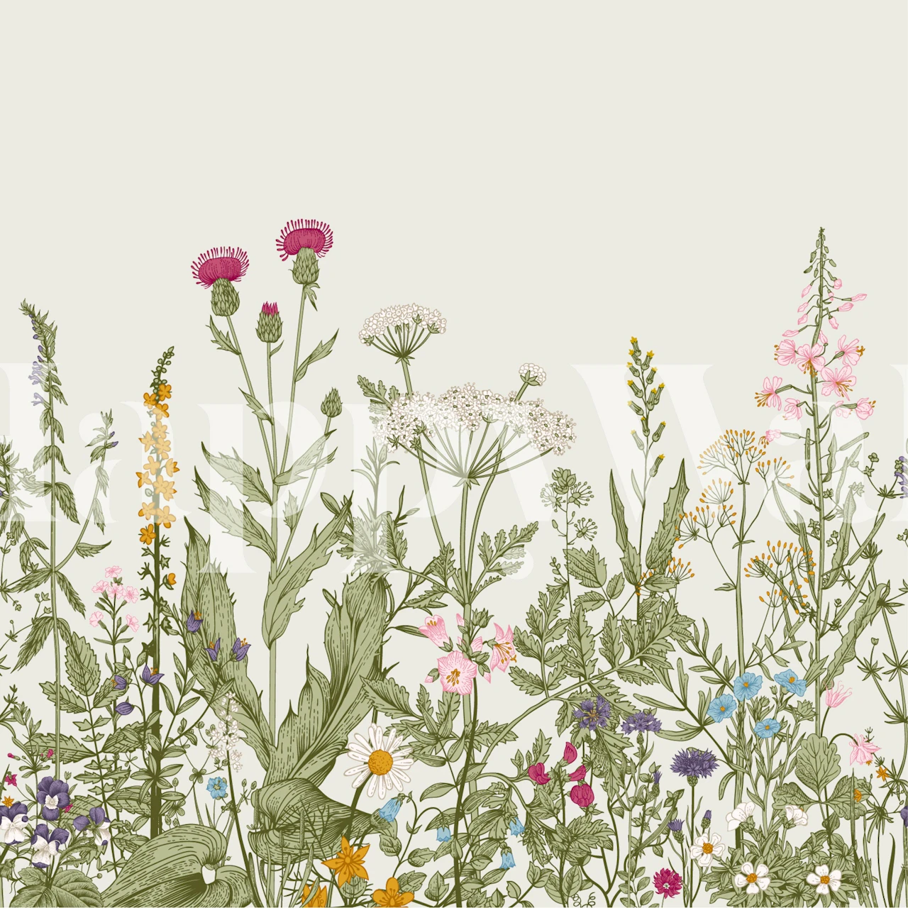 Charming floral wallpaper in a room setting