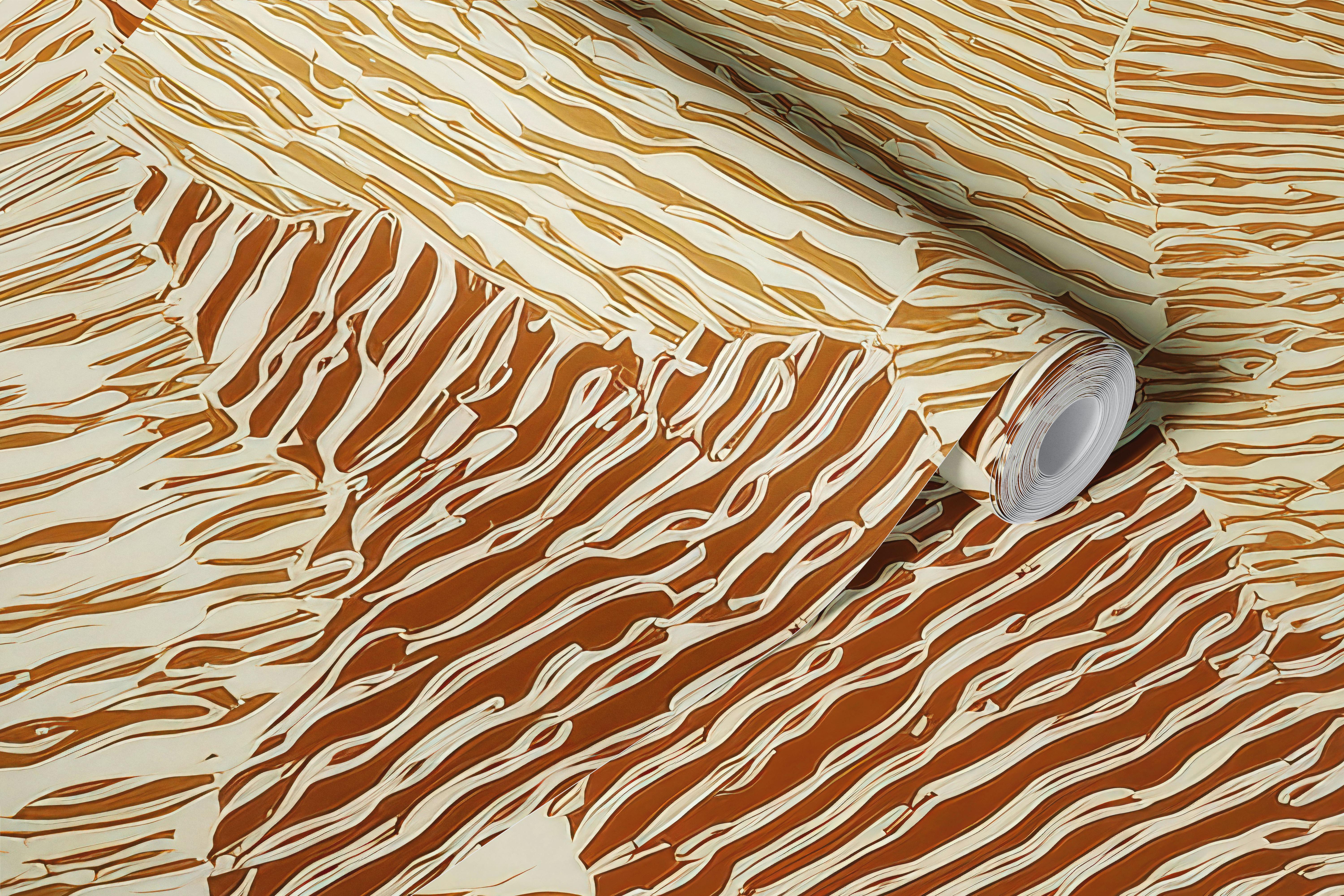 Warm Abstract Leaf Textures wallpaper in a room