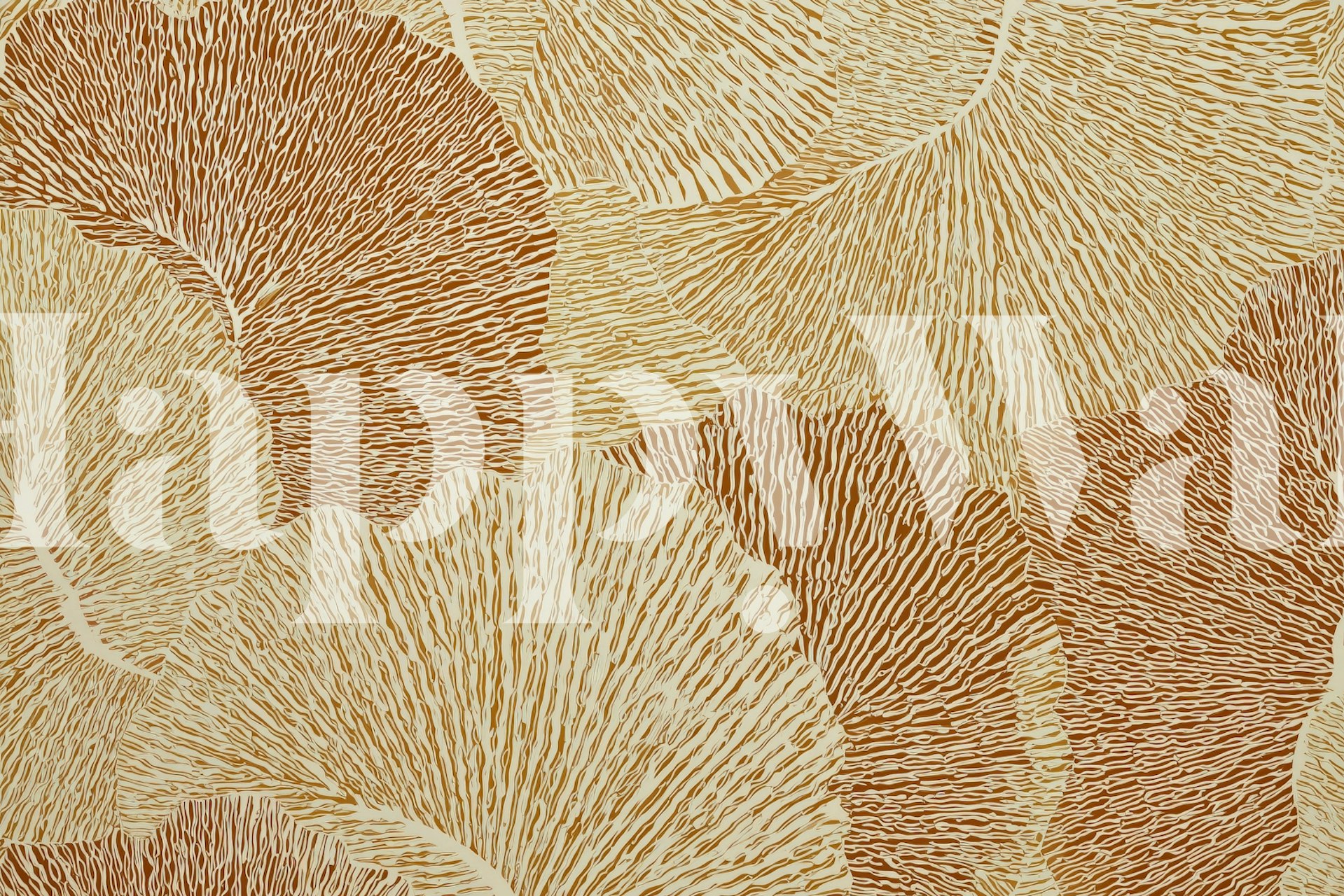 Warm Abstract Leaf Textures wallpaper in a room