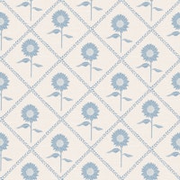 Scandi Soft Blue Floral Lattice wallpaper