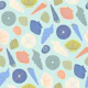 Tropical seashells bold bright on mint green