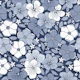 Blooms and Blossoms in denim blues