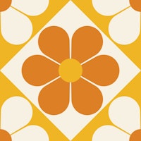 Seventies Daisies - sunshine yellow wallpaper