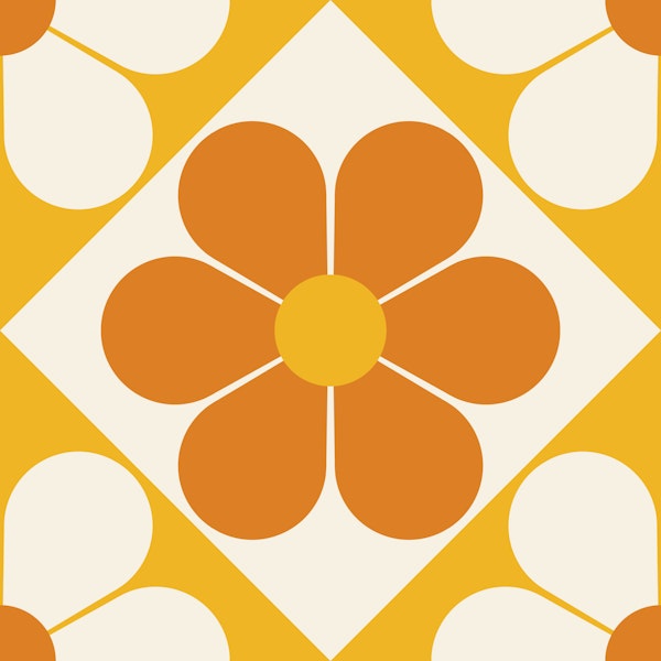 Seventies Daisies - sunshine yellow