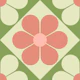 Seventies Daisies - green and pink