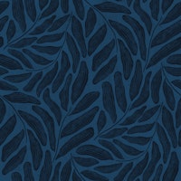 Big Bold Leaves Monochrome Dark Blue wallpaper