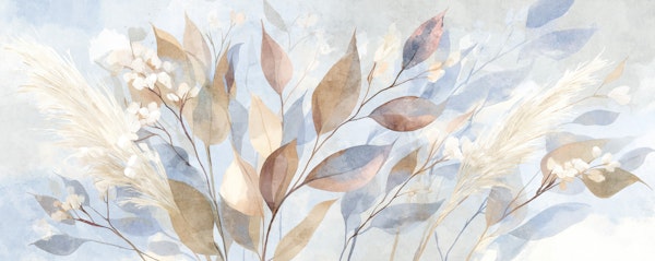 Soft Blue Botanical Watercolor