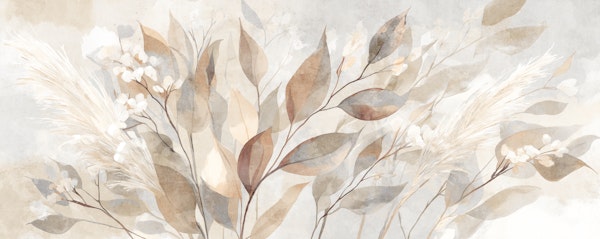 Soft Sepia Botanical Watercolor