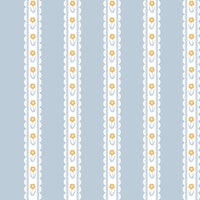 Retro Country Lace Stripes on Dusty Blue wallpaper