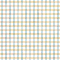 Rustic Dusty Blue and Ochre Farmhouse Gingham behang