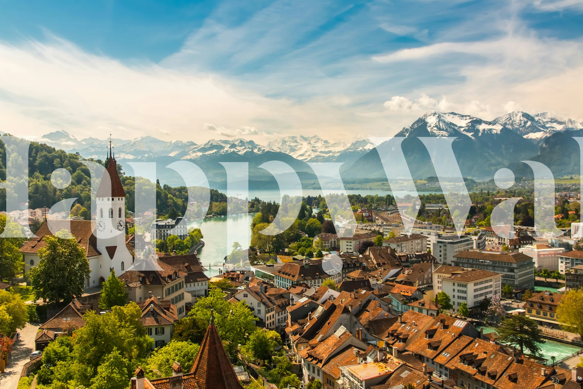 Swiss Alps wallpaper w pokoju