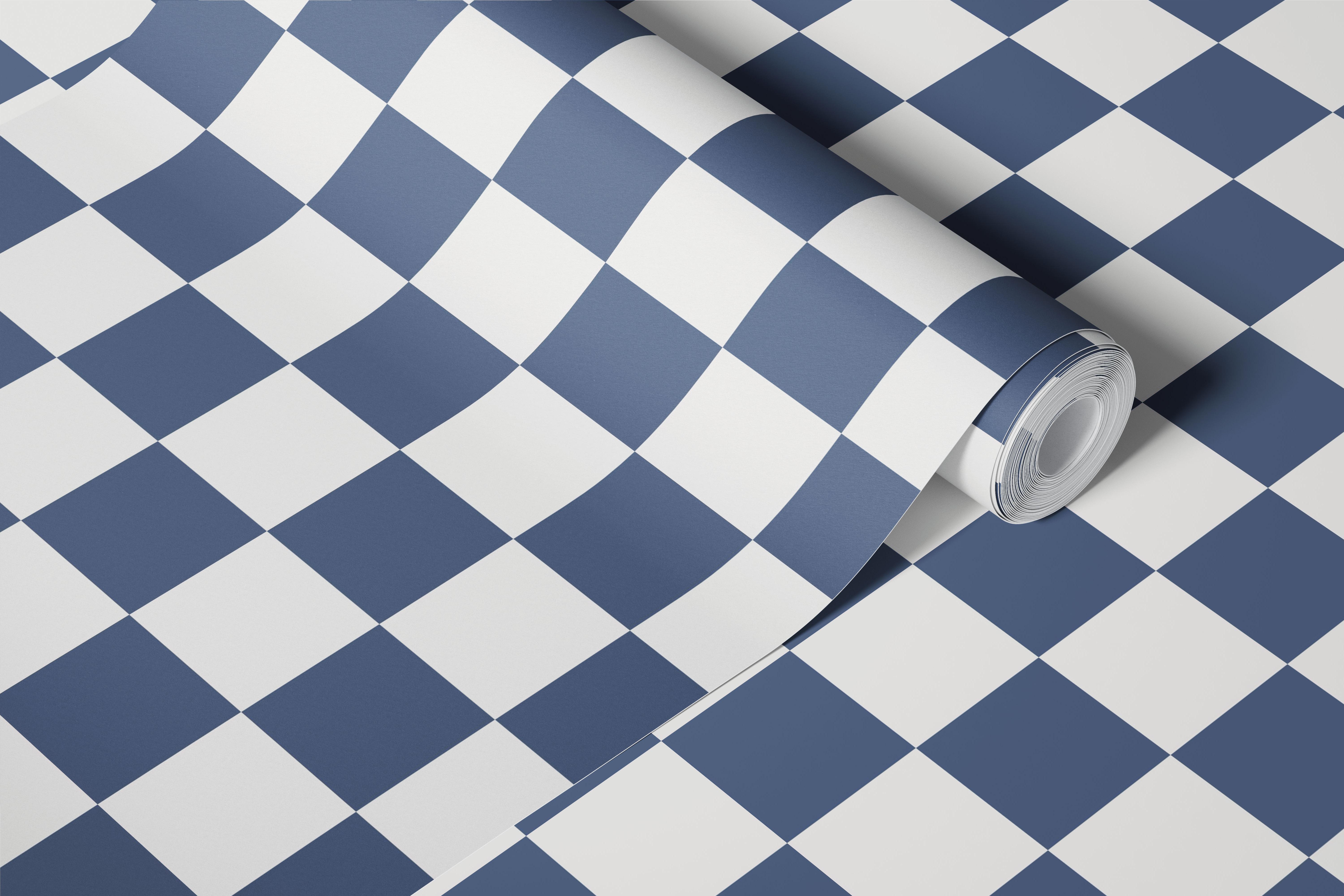 Classic Buffalo Check Navy and Grey tapet i et rum