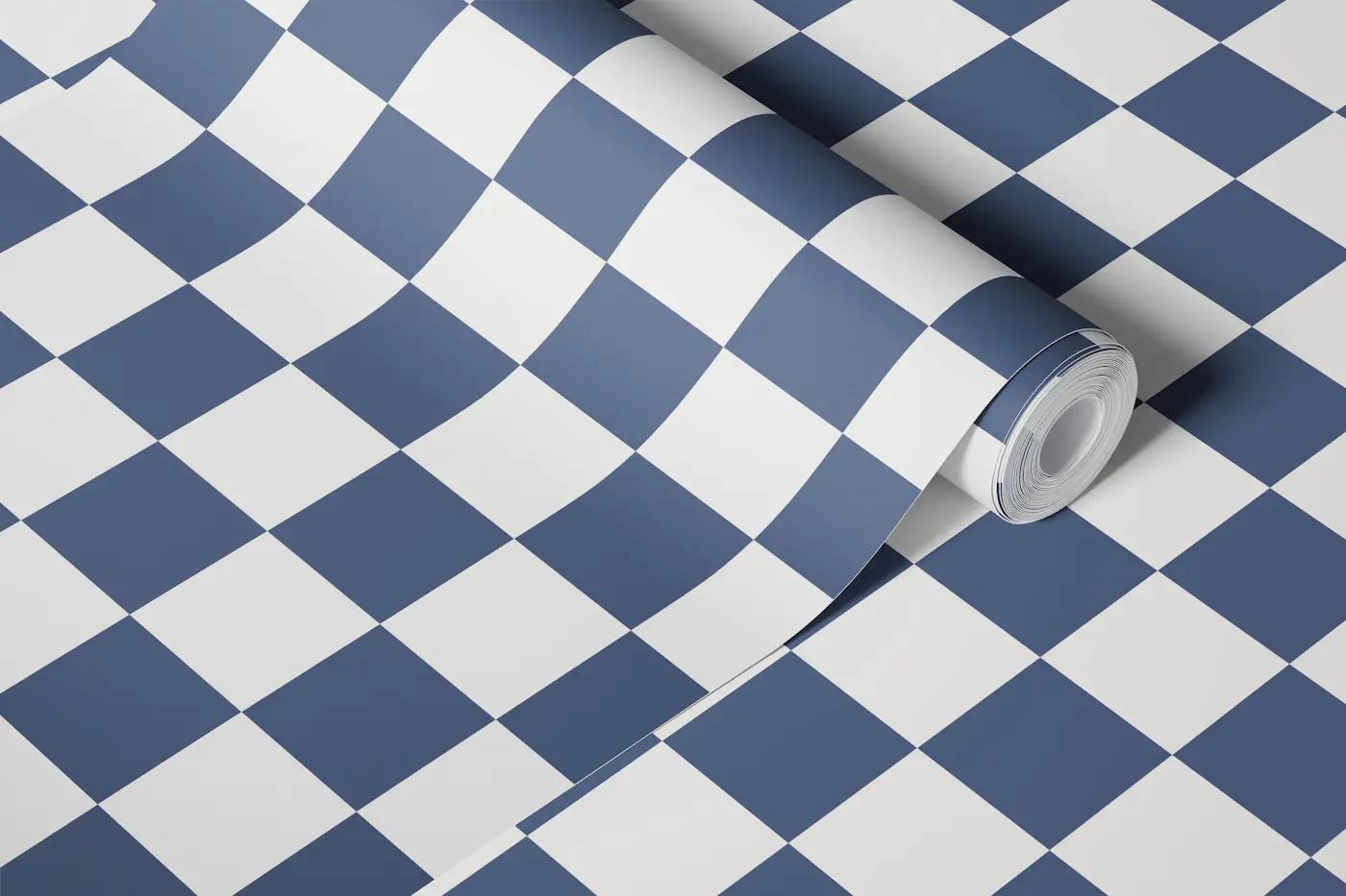 Classic Buffalo Check Navy and Grey wallpaper roll