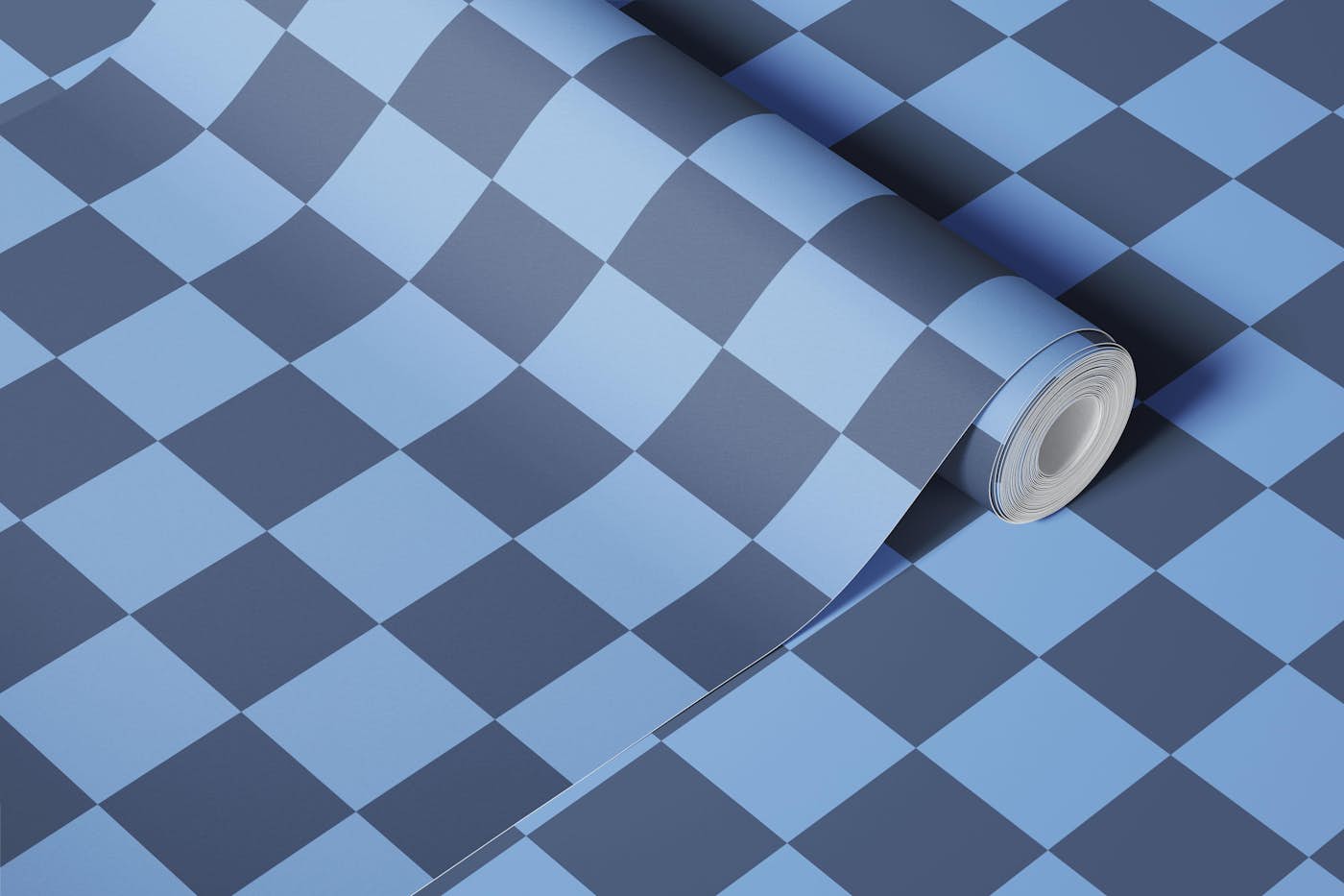 Modern Blue Gray Blocks wallpaper roll