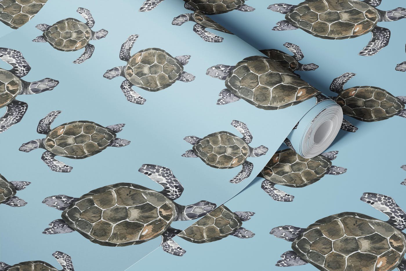 Sea Turtle Pattern S wallpaper roll