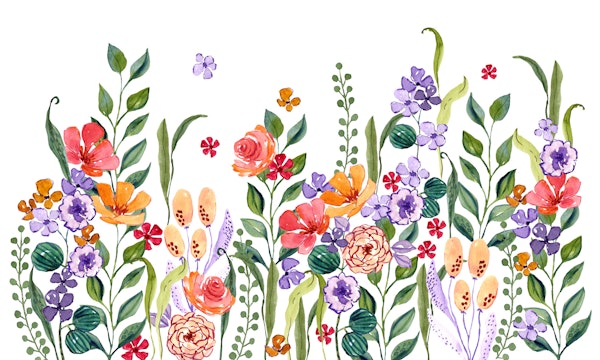 Watercolor Wildflower Mural