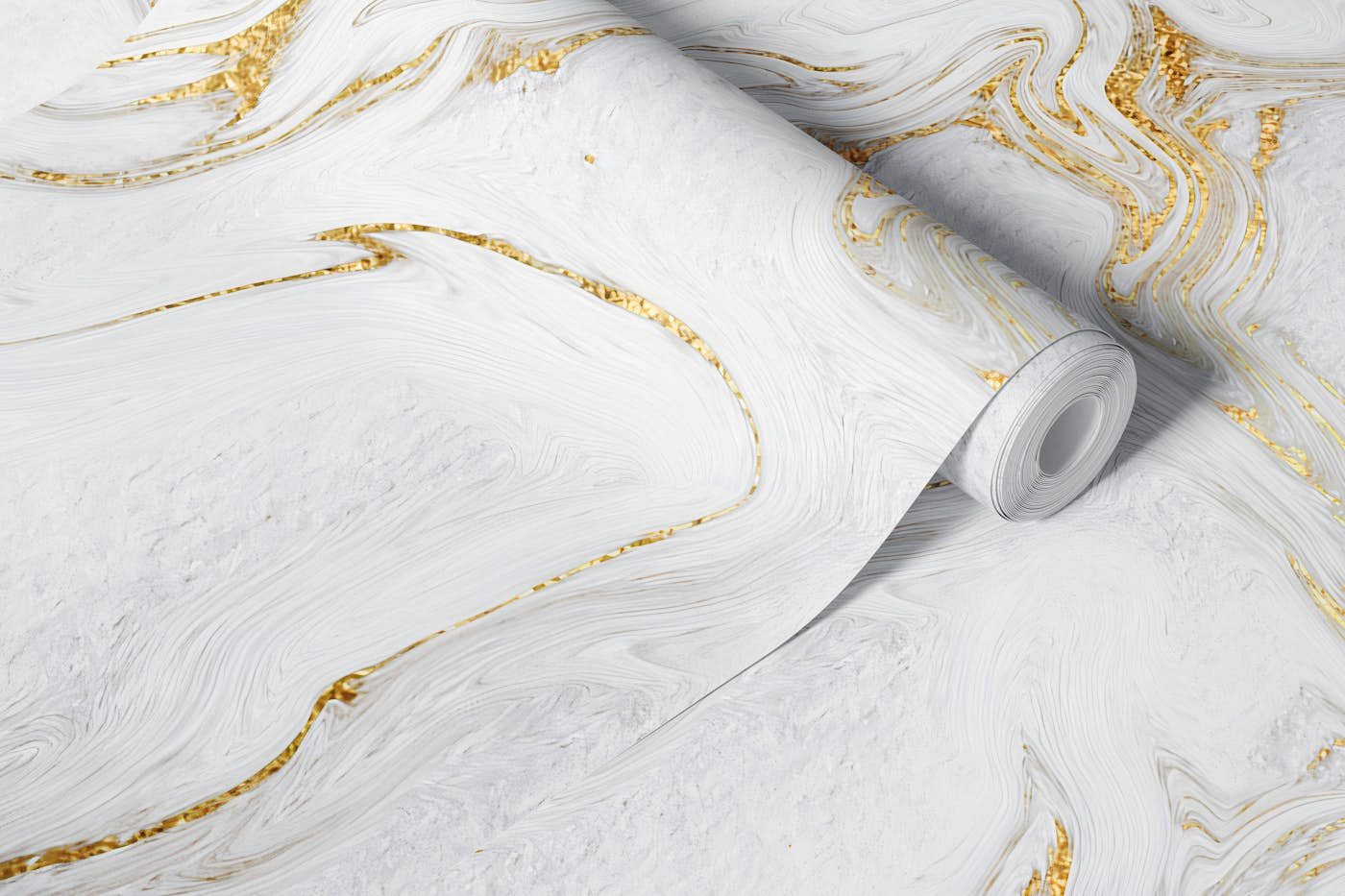 Liquid gold marble wallpaper roll