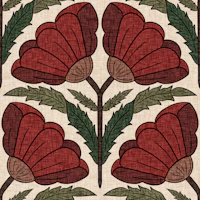 Heritage Burgundy Poppy Botanical wallpaper