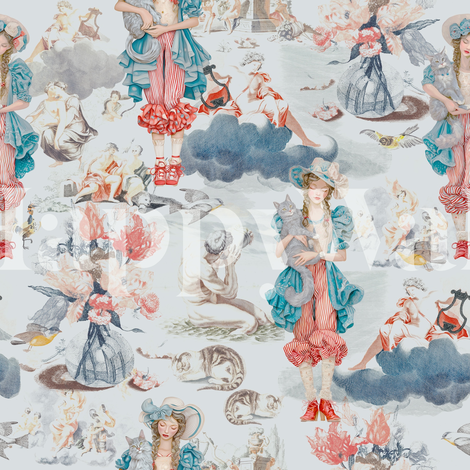 Wallpaper Rococo Fun Romantic Rococo wallpaper | Happywall