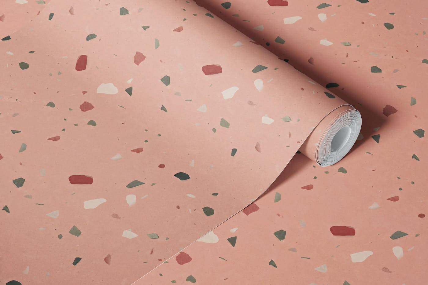 Pink Terrazzo Stone Chips Small wallpaper roll
