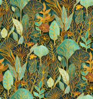Naive Art Lush Garden Tapestry Small wallpaper