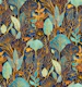 Indigo Garden Naive Art Tapestry Large