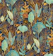 Indigo Garden Naive Art Tapestry Small