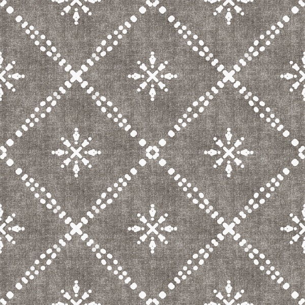 Boho Dotted Lattice Grunge Dark Bark