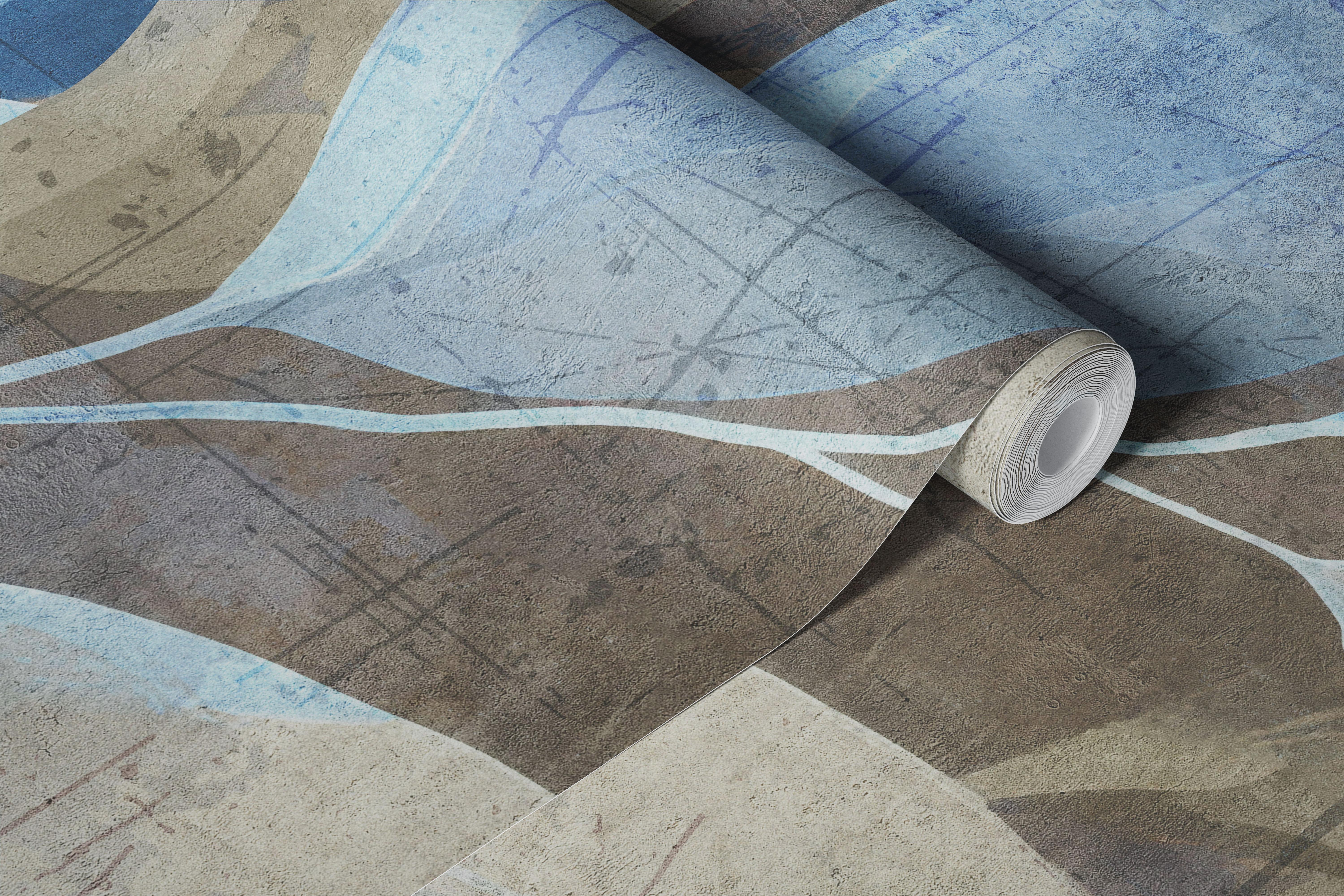 Soft Dark Botanical Watercolor wallpaper in a room