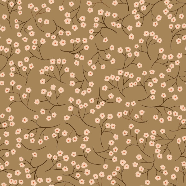 Cherry Blossom Sprigs Tan