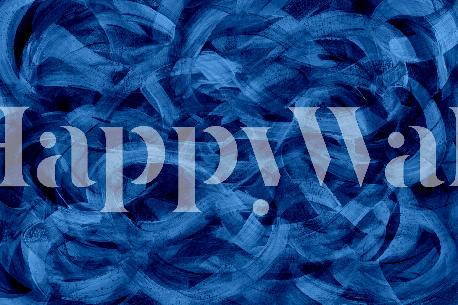 Midnight Blue Brushstrokes wallpaper in a room