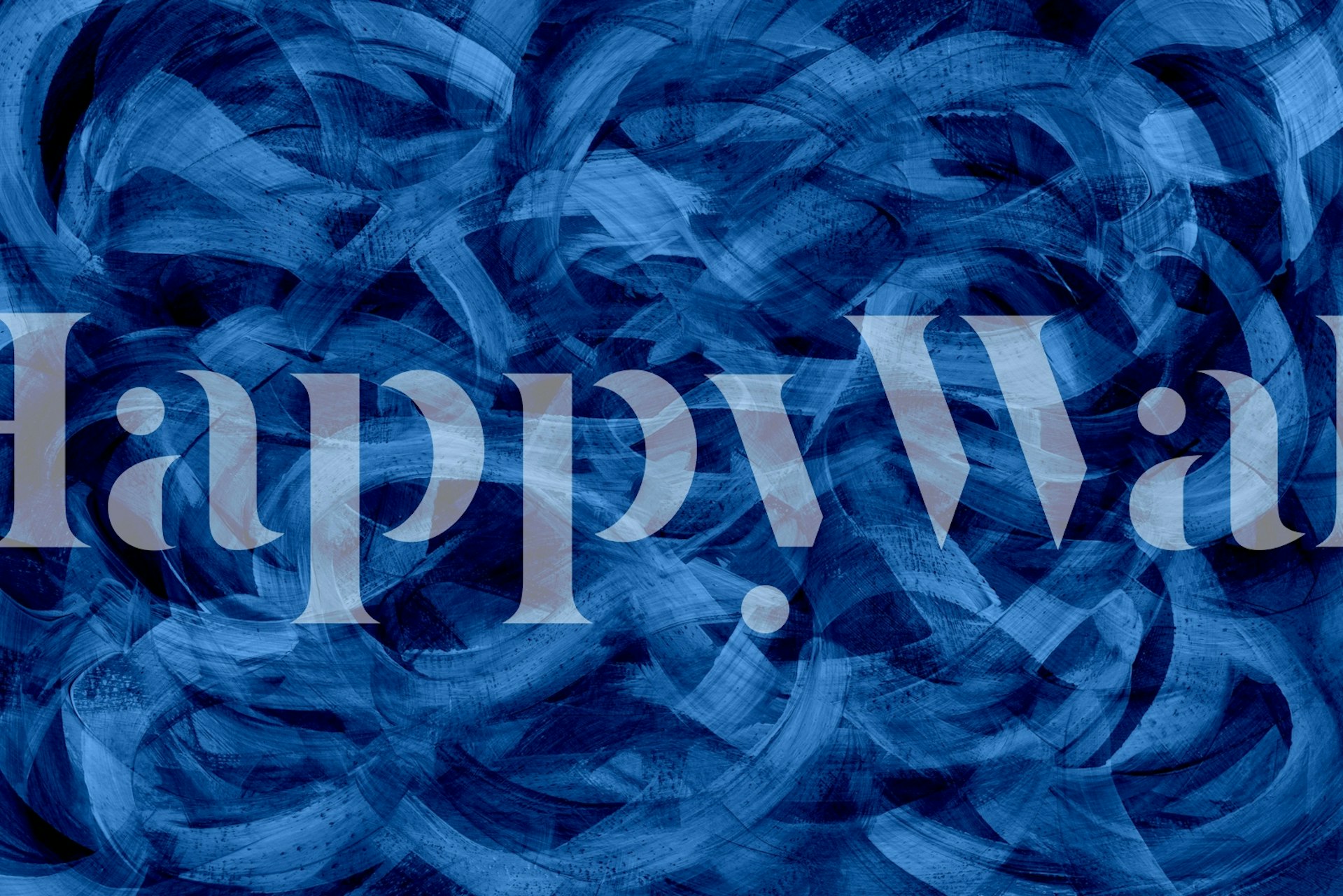 Midnight Blue Brushstrokes wallpaper in a room