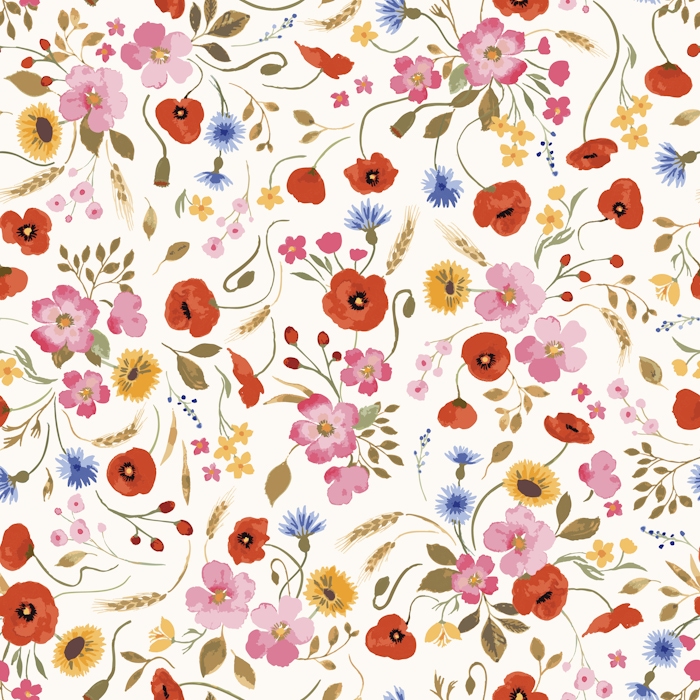 Wildflower Meadow Scatter Wallpaper | happywall.com