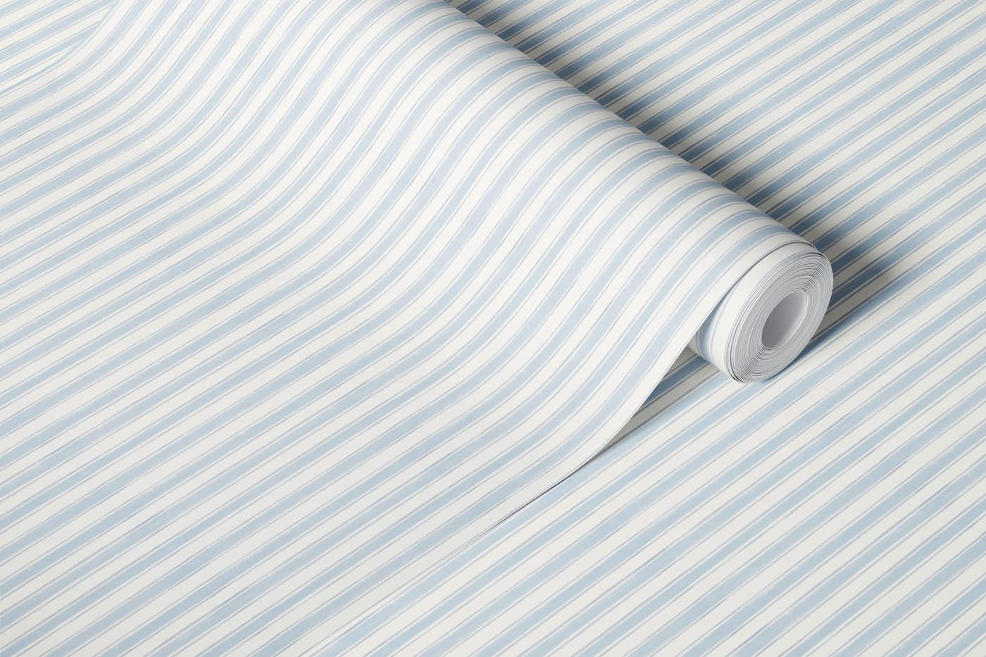 Coastal Blue White Stripes wallpaper roll
