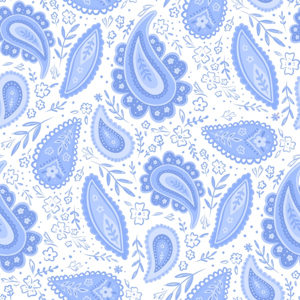 Blue Paisley Blossom