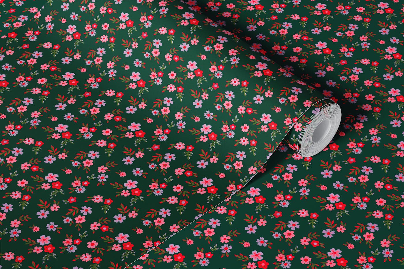 Midnight Meadow Blossoms wallpaper roll