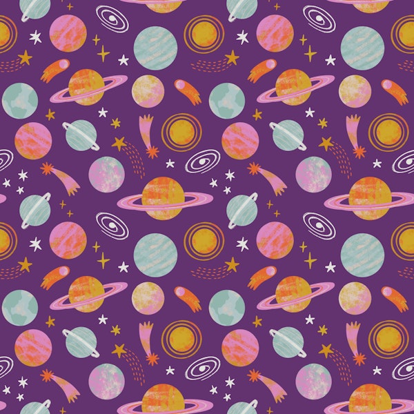 Kids Cosmic Planets on Purple