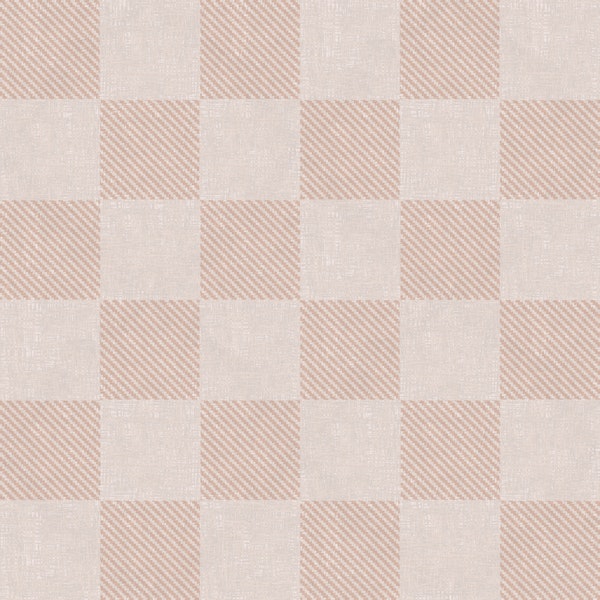 Peachy Pink Raffia Checkerboard