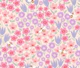 Cottage Garden Flowers and Bees Pink Purple